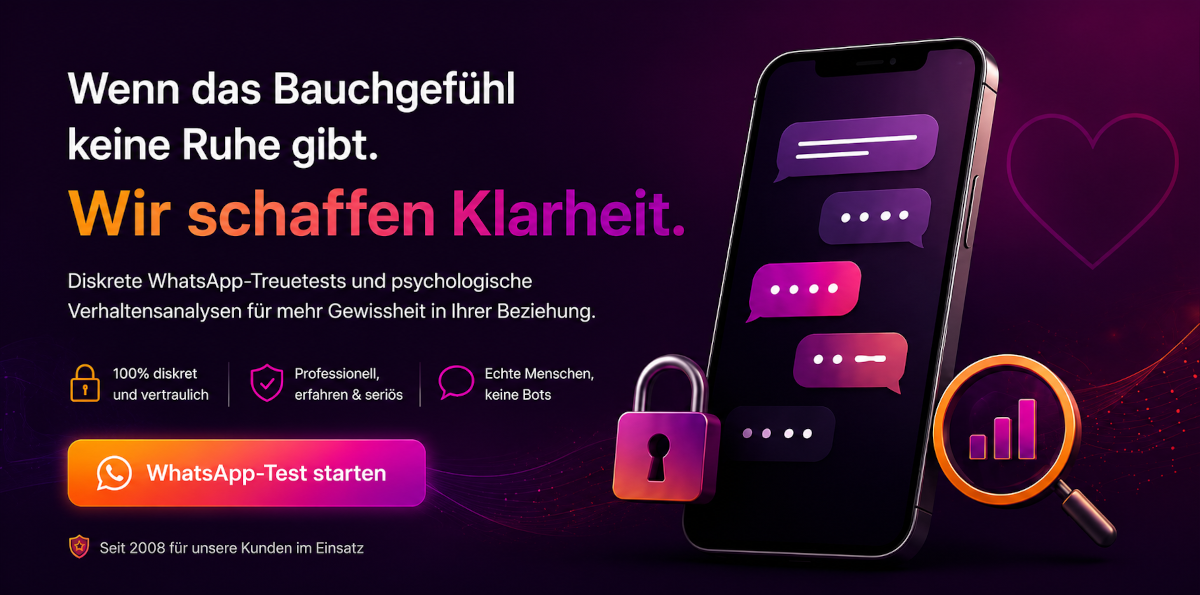 Law-Love Startseite mit WhatsApp-Treuetest und psychologischer Verhaltensanalyse für diskrete Klarheit bei Beziehungszweifeln